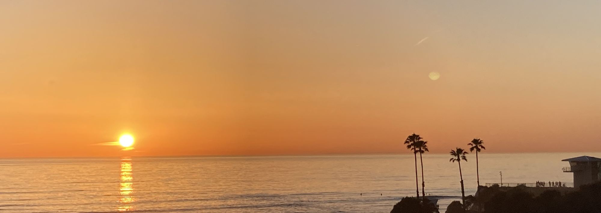 Sunset over the Pacific at Cardiff-by-the-Sea, a few miles from the studio